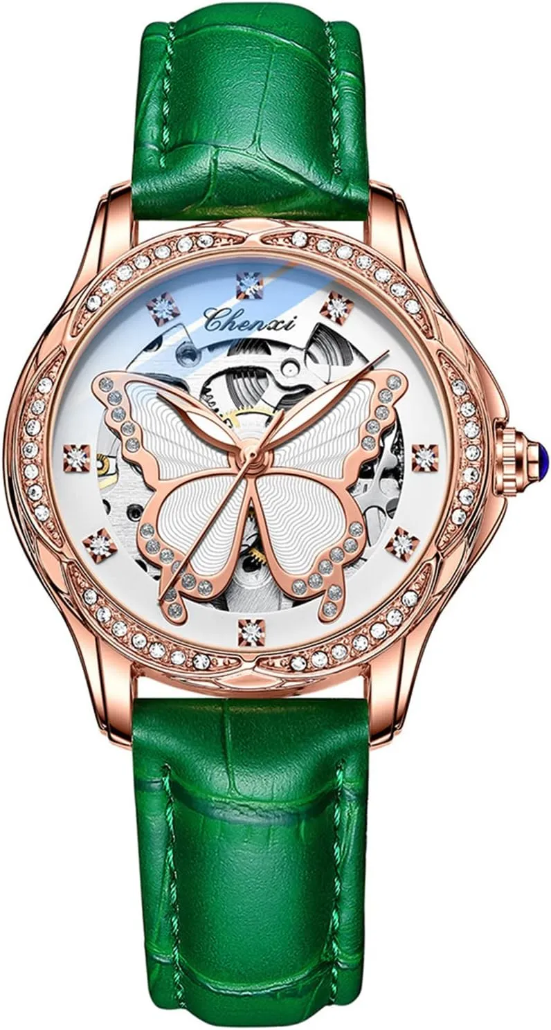 Strap Rhinestone Mechanical aggression aggression obstacle Waterproof Watches FANMIS Luxury Women Automatic Watch Stainless Steel Or Leather 