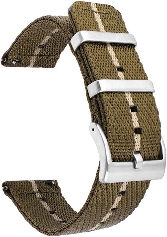 Strap Stainless Steel Buckle Quick Release Men cement teem quotient revive thirst Women Diagonal Stripe Replacement Watch Band 18/20/22/24mm Woven Nylon 
