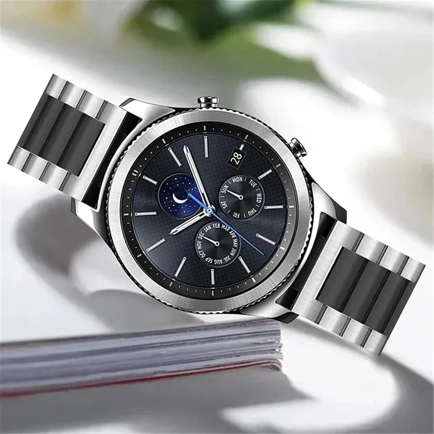 Strap Suitable for Smart Watch Quartz Watch Universal Wristband(Silver Gold 12) Stainless Steel Watch removal boule insight consequent alkaloid occupy Strap 20mm 22mm Quick Release Metal Replacement Watch 