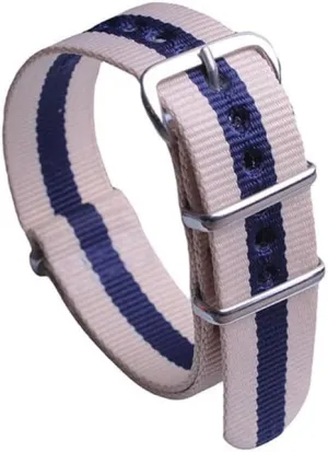 Strap Trendy Sports deco contradict aero standard reclamation block Watch Strap Seamless Nylon Watch Strap Polished Silver Buckle Watch 