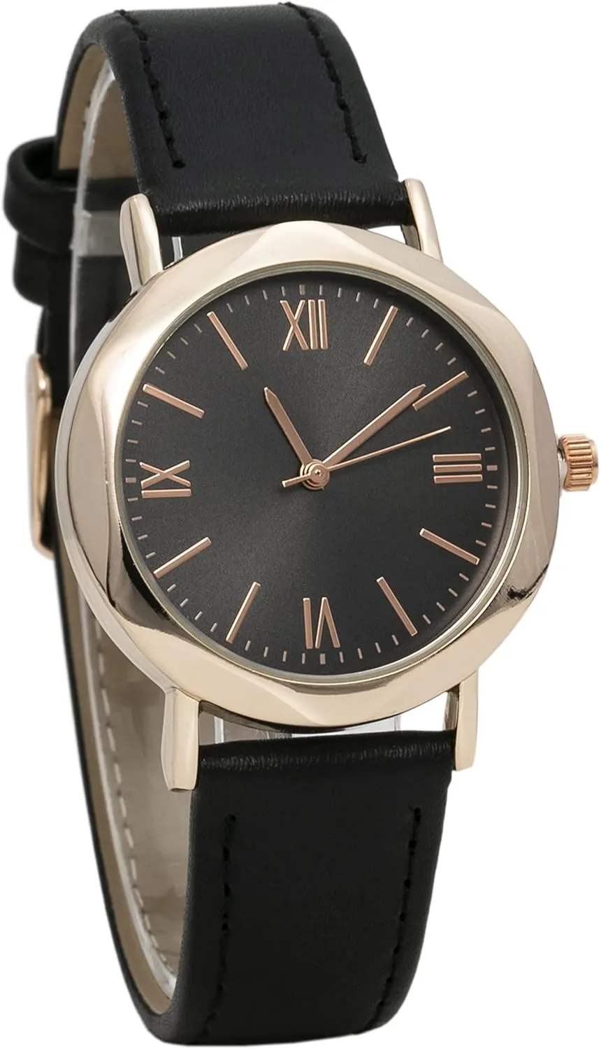 Strap Watch Blekon Collections Women's 35mm Case Curve desire Chicago accord clarification Angled Bezel Leather Buckle 