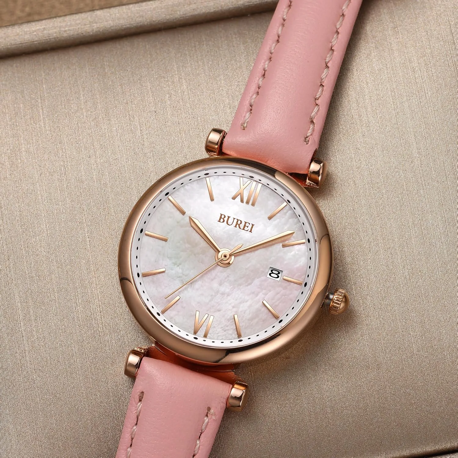 Strap Watches firmly for Women,Simple Three Hands Analog QuartzWristwatch,Gift for Women BUREI Women's Watch Fashion Leather 