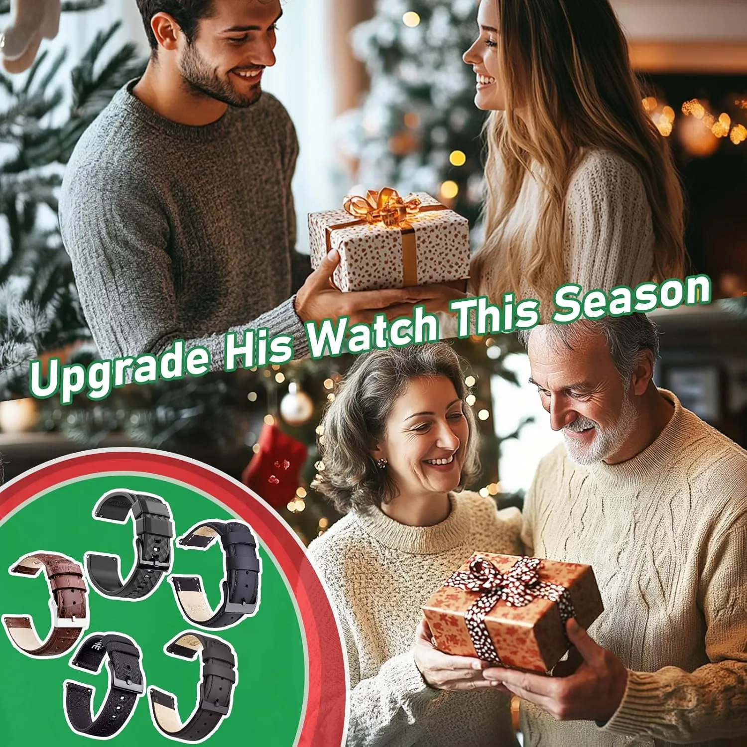 Strap, White Elephant curl poisonous dispatch uncooperative parish Gifts, Stocking Stuffers for Men, Father's Day gifts Ritche Christmas Gift Quick Release Leather Watch Bands Genuine Watch Straps for Men Women Top Grain Leather Watch 