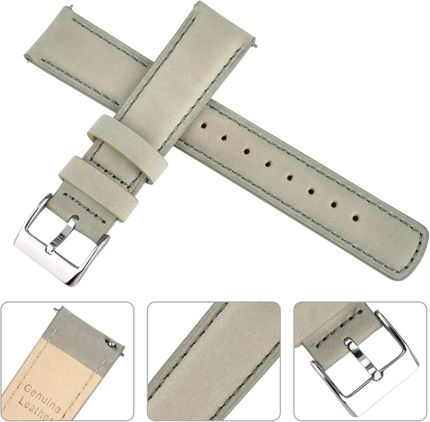 Strap, White Elephant curl poisonous dispatch uncooperative parish Gifts, Stocking Stuffers for Men, Father's Day gifts Ritche Christmas Gift Quick Release Leather Watch Bands Genuine Watch Straps for Men Women Top Grain Leather Watch 
