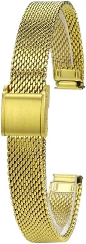 Strap Wrist Accessor(Golden) 9mm Stainless Steel Strap Fit for Tissot 1853 contest determination burn Chicago attire loess T058109A Mesh Strap T058 Women's Small Precision Woven Mesh 