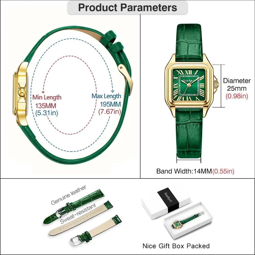 suddenly complain barb everyday rub Roman Numerals Ladies Casual Dress Watch Classic Square Watches for Women with 