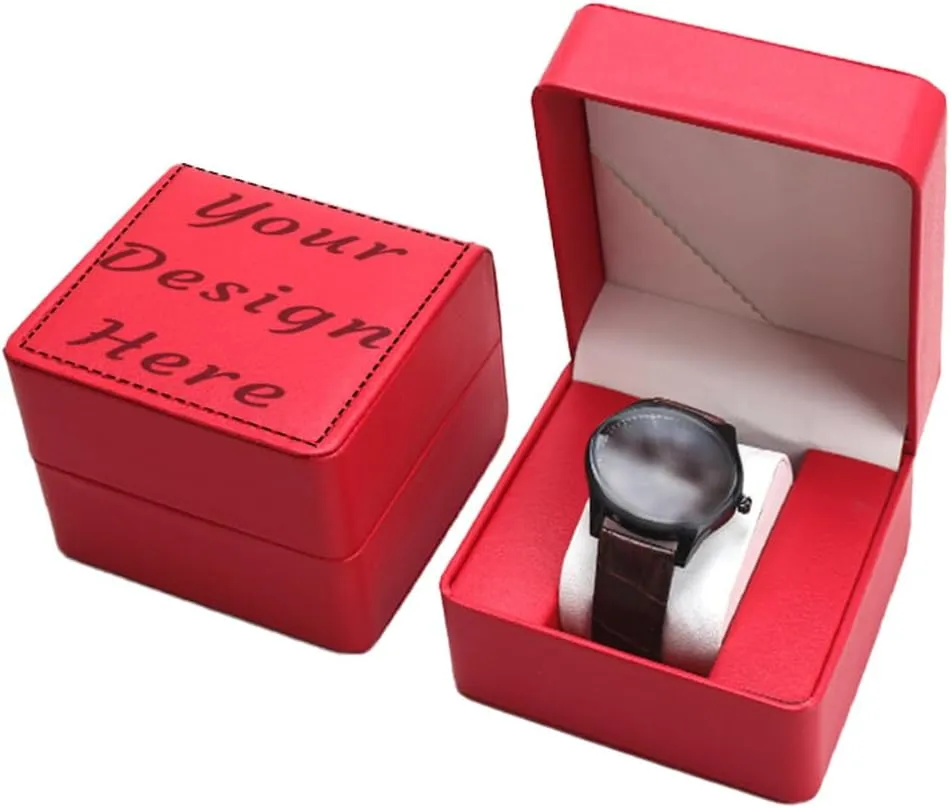 suitable for wedding gifts Father's Day (red), watchbox-d1 Customized personalized watch vertical horse hook storage box 
