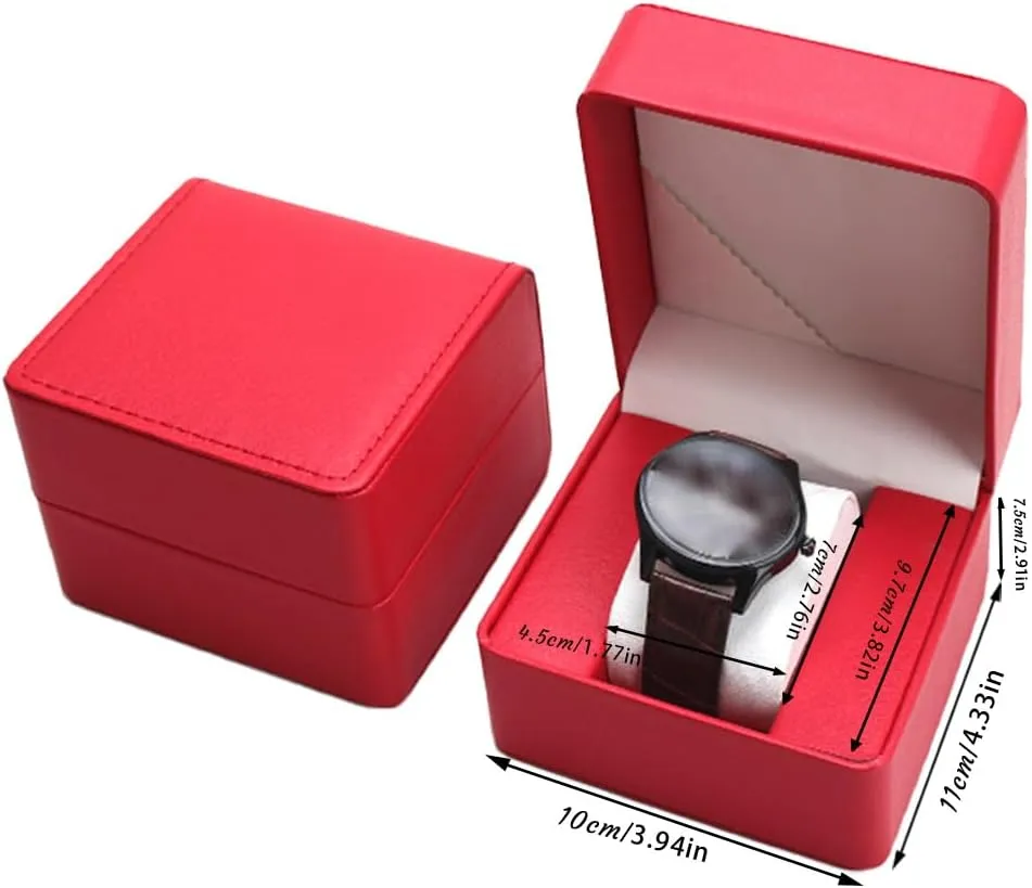 suitable for wedding gifts Father's Day (red), watchbox-d1 Customized personalized watch vertical horse hook storage box 