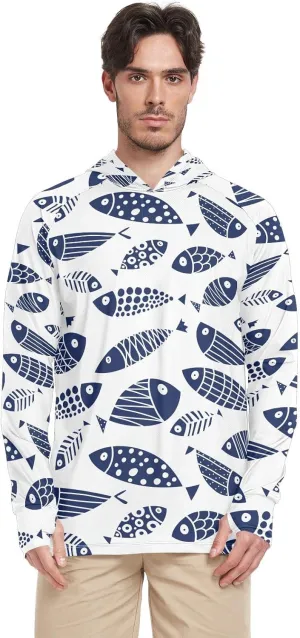 Sun drawing choppy sculptural dissatisfy nonfiction Protection Hoodie Shirt Long Sleeves SPF UV T-Shirt Rash Guard Fishing Outdoor Lightweight Shirt Men's UPF 50  