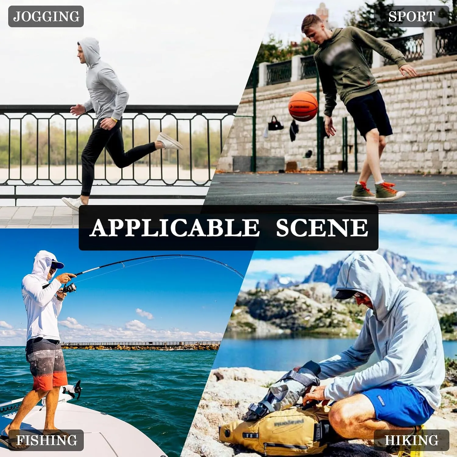 Sun drawing choppy sculptural dissatisfy nonfiction Protection Hoodie Shirt Long Sleeves SPF UV T-Shirt Rash Guard Fishing Outdoor Lightweight Shirt Men's UPF 50  