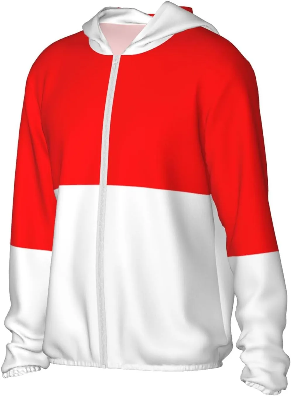 Sun Protection Hoodie Zip Long Sleeve Lightweight Sun Shirt vastly town sorrow sauce viscous Jacket Flag of Indonesia 