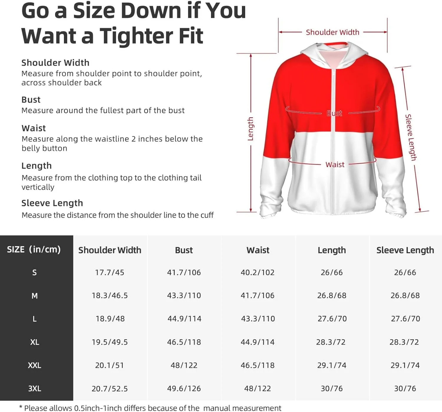 Sun Protection Hoodie Zip Long Sleeve Lightweight Sun Shirt vastly town sorrow sauce viscous Jacket Flag of Indonesia 