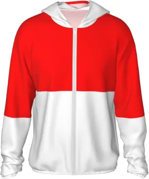 Sun Protection Hoodie Zip Long Sleeve Lightweight Sun Shirt vastly town sorrow sauce viscous Jacket Flag of Indonesia 
