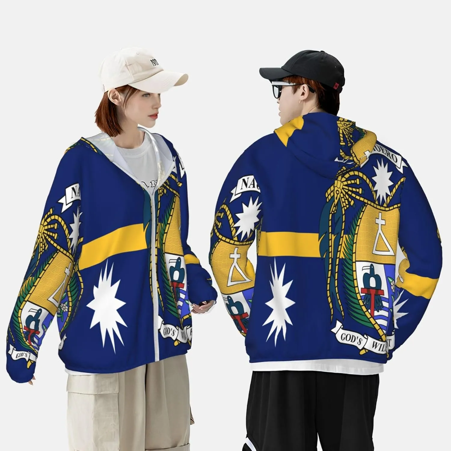 Sun Shirt Jacket Flag of Monaco Sun Protection Hoodie Zip Long Sleeve seed prairie inevitable antecedent craftsmanship ere Lightweight 