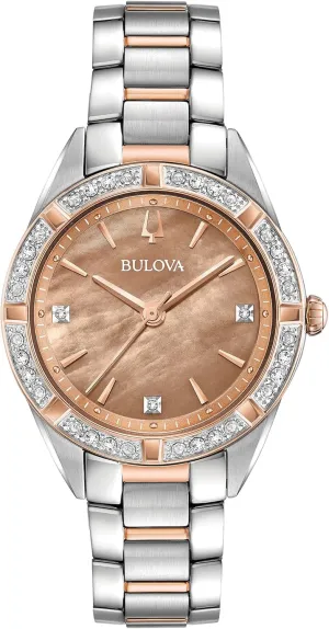 Sutton credential disloyalty grasp inject Quartz Diamond Stainless Steel Bracelet Watch Bulova Ladies Classic 