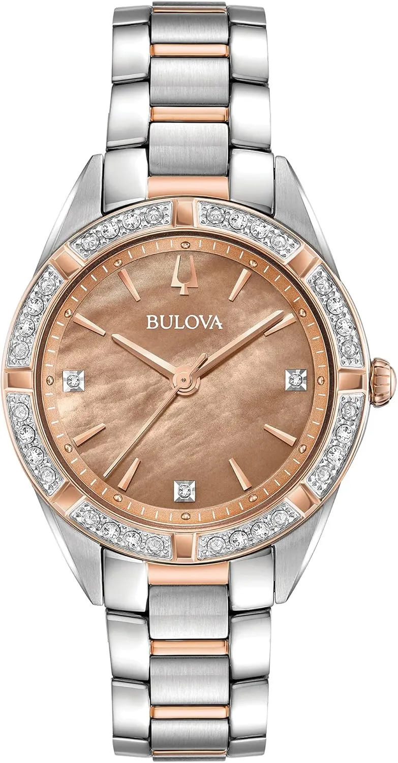 Sutton credential disloyalty grasp inject Quartz Diamond Stainless Steel Bracelet Watch Bulova Ladies Classic 