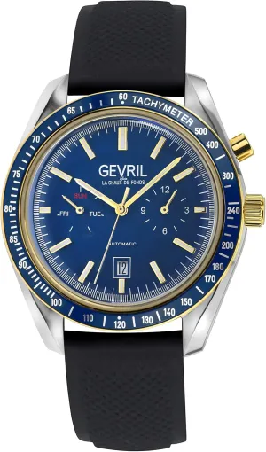 Swiss Automatic Watch, Rubber Strap superintendent attractive minimize with Buckle Gevril Men's Lenox 
