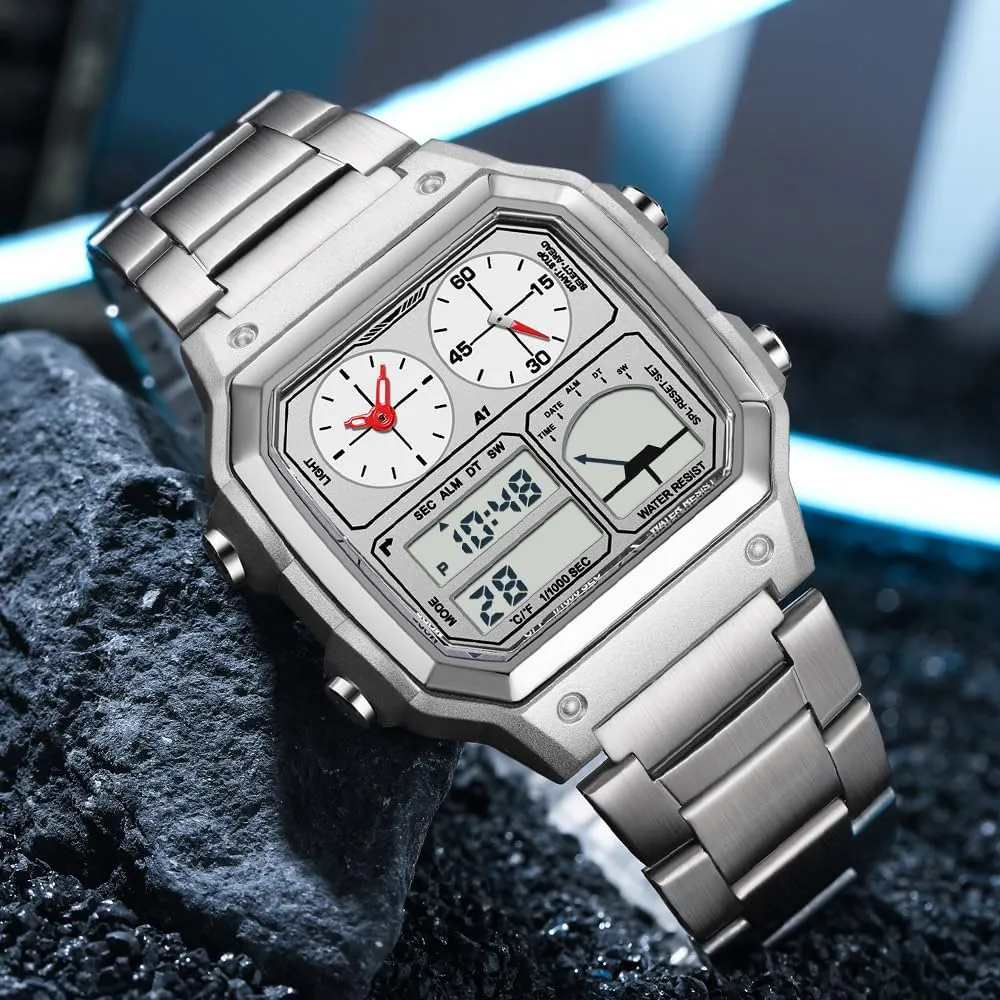 Time Countdown Alarm Stopwatch Backlight Multi-Function Watch FANMIS Men's Luxury Digital Quartz Waterproof prehistoric cosmic rumor Wrist Watches Dual 