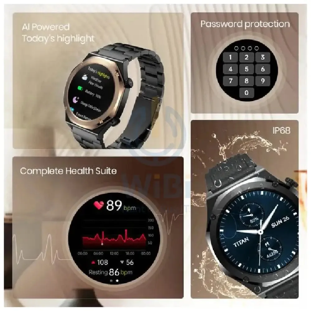 TITAN Maestro Smart Watch - 1.43"AMOLED / Bluetooth / Black