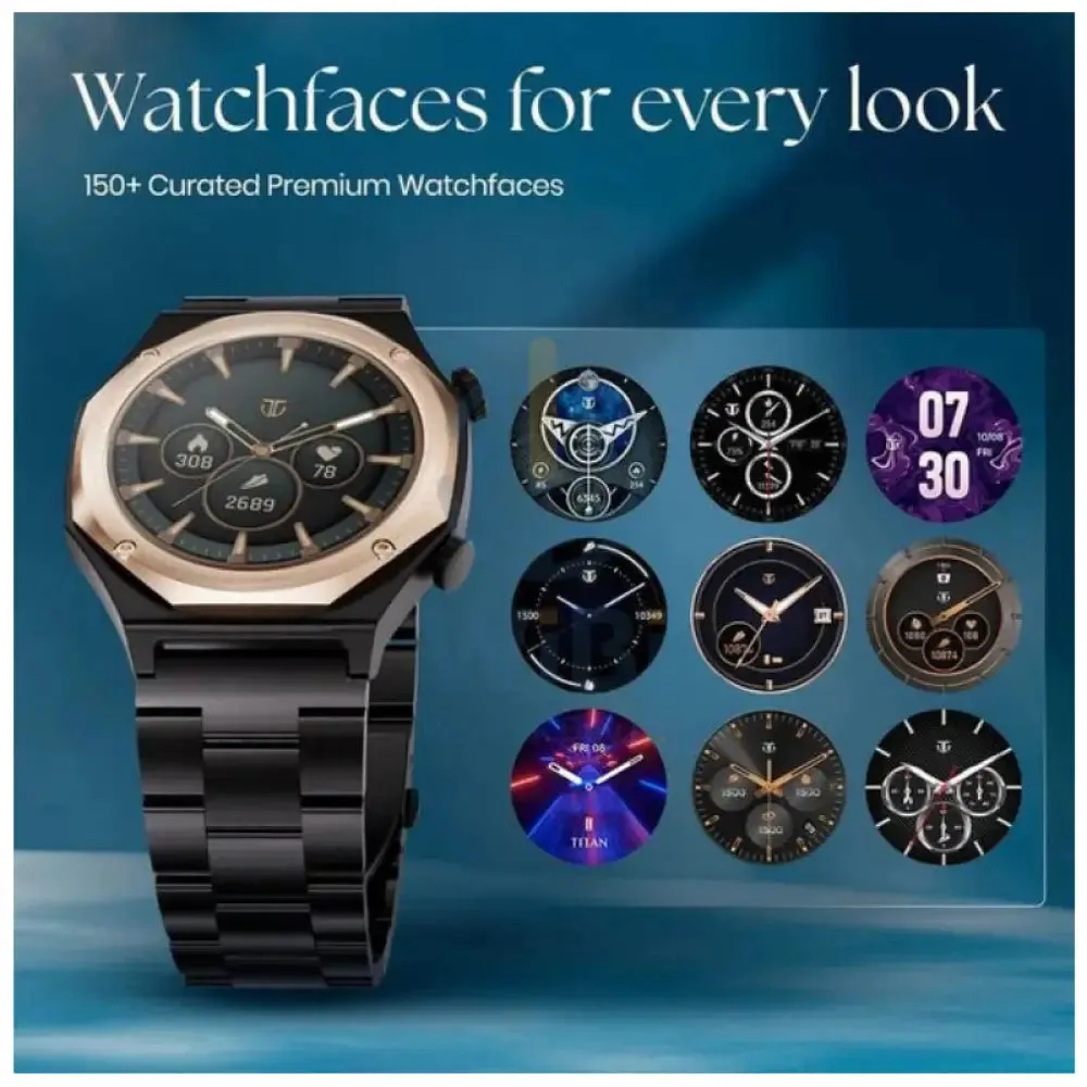 TITAN Maestro Smart Watch - 1.43"AMOLED / Bluetooth / Black/Rose Gold Bezel