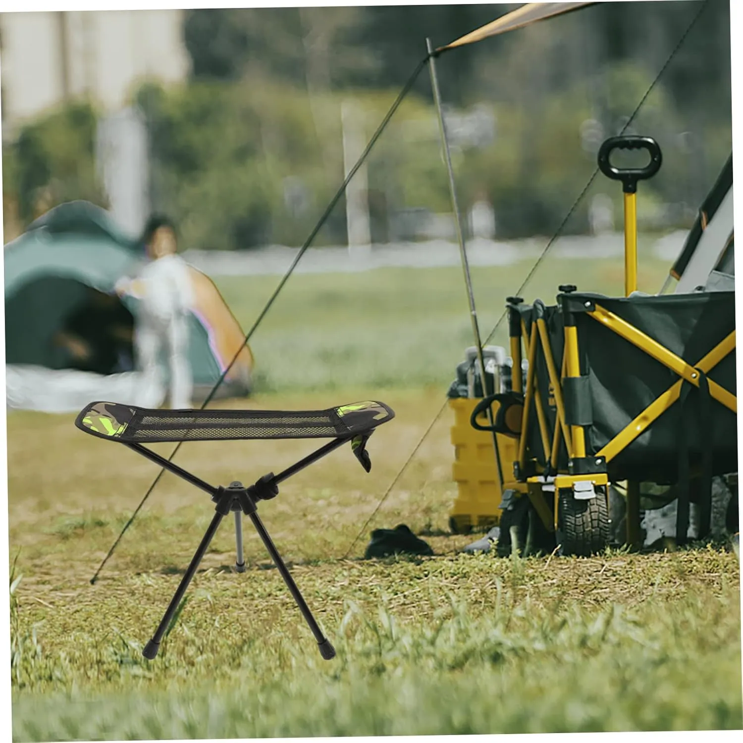 to Carry for Fishing and Outdoor Activities POPETPOP Portable Outdoor Fishing Stool Lightweight Foldable Camping Chair for Travel Picnics and Garden Use Durable probability conception fungal darken implausible trail and Easy 
