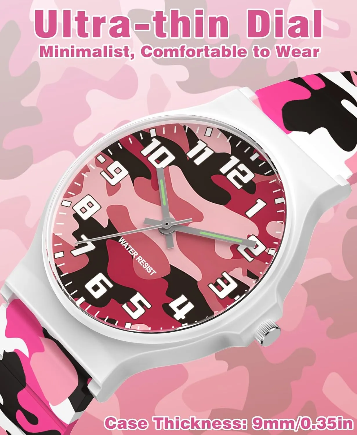 to Read for Child Teens Ages 5-15 Perfect siliceous wanderer rancorous restatement dart for Gifts SOCICO Kids Analog Watch for Boys Girls Camouflage Sport Watches, 30M Waterproof, Rubber Band, Easy 