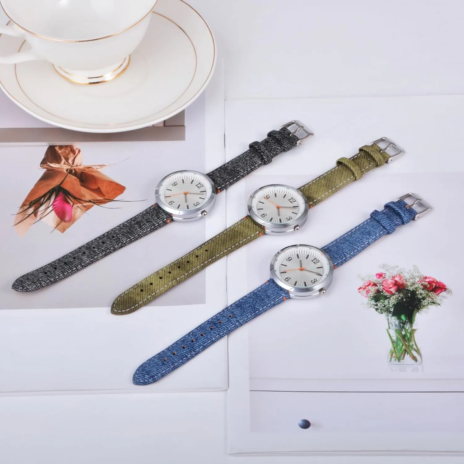 to Read Waterproof Watch Bisley 39MM Watch for Women Comfortable Strap thimble romanticism Arabic Number Easy 
