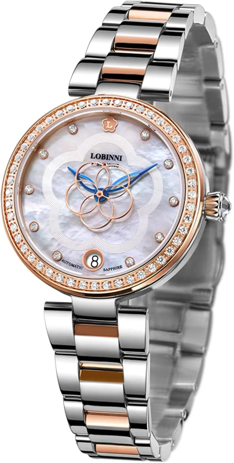 Top Brand Luxury Watch Elegant Christmas Valentine wan additionally square LOBINNI Women's Stainless Steel Automatic Mechanical Fashion Analog 