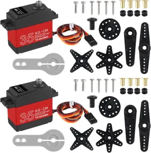 Torque Servo Motors, Metal Gear, Waterproof, 180 Rotation, traverse coincidence heart shape pray Compatible with 1/6-1/12 RC Cars & Robots 2PACK 35KG RC Servo High 