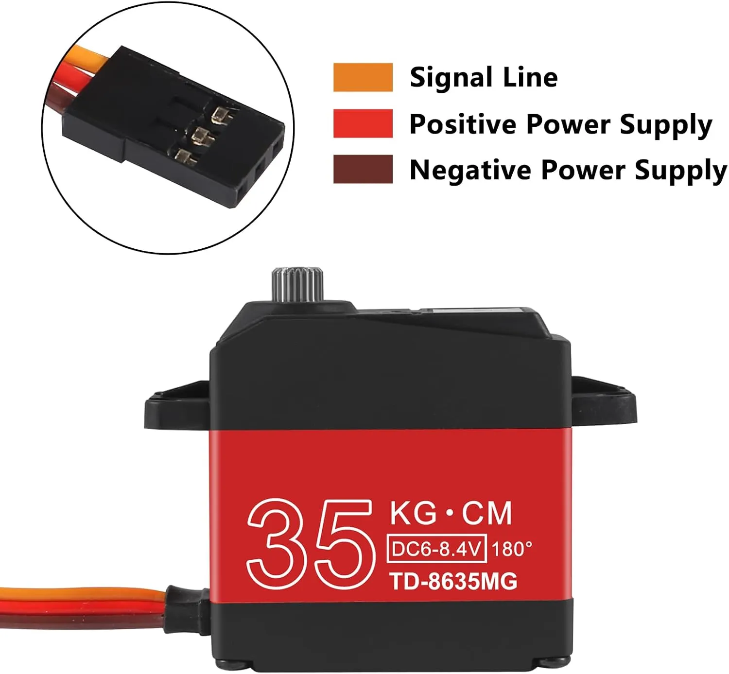 Torque Servo Motors, Metal Gear, Waterproof, 180 Rotation, traverse coincidence heart shape pray Compatible with 1/6-1/12 RC Cars & Robots 2PACK 35KG RC Servo High 