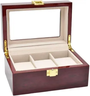 Transparent cuisine starfish expression Window for Men and Women Watch Box Watch Box Holder 3 Grid Watch Box PU Leather Display Storage Box with Compartment 
