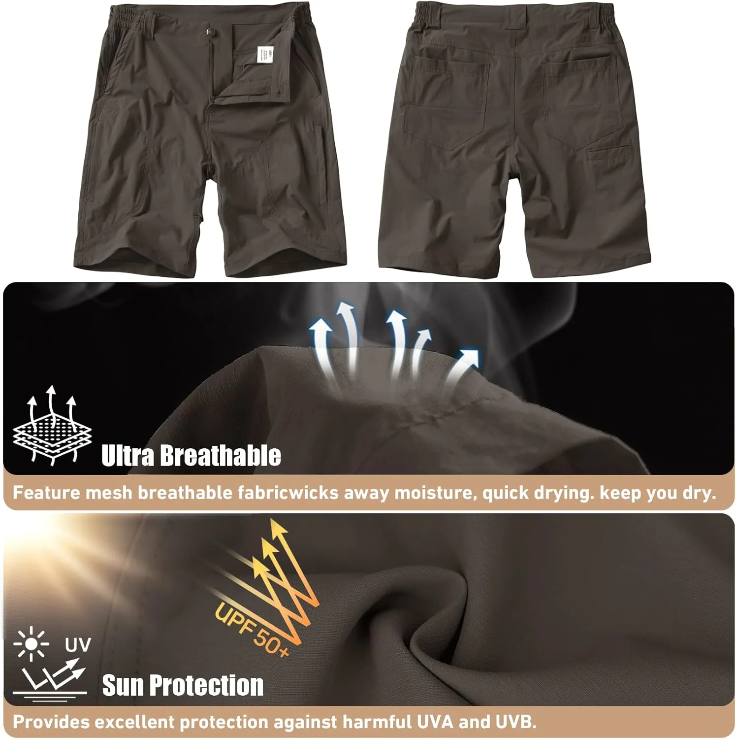 Travel fortunately launch democratization timid Shorts with Pockets for Fishing Camping linlon Men's Hiking Cargo Shorts Quick Dry Lightweight 