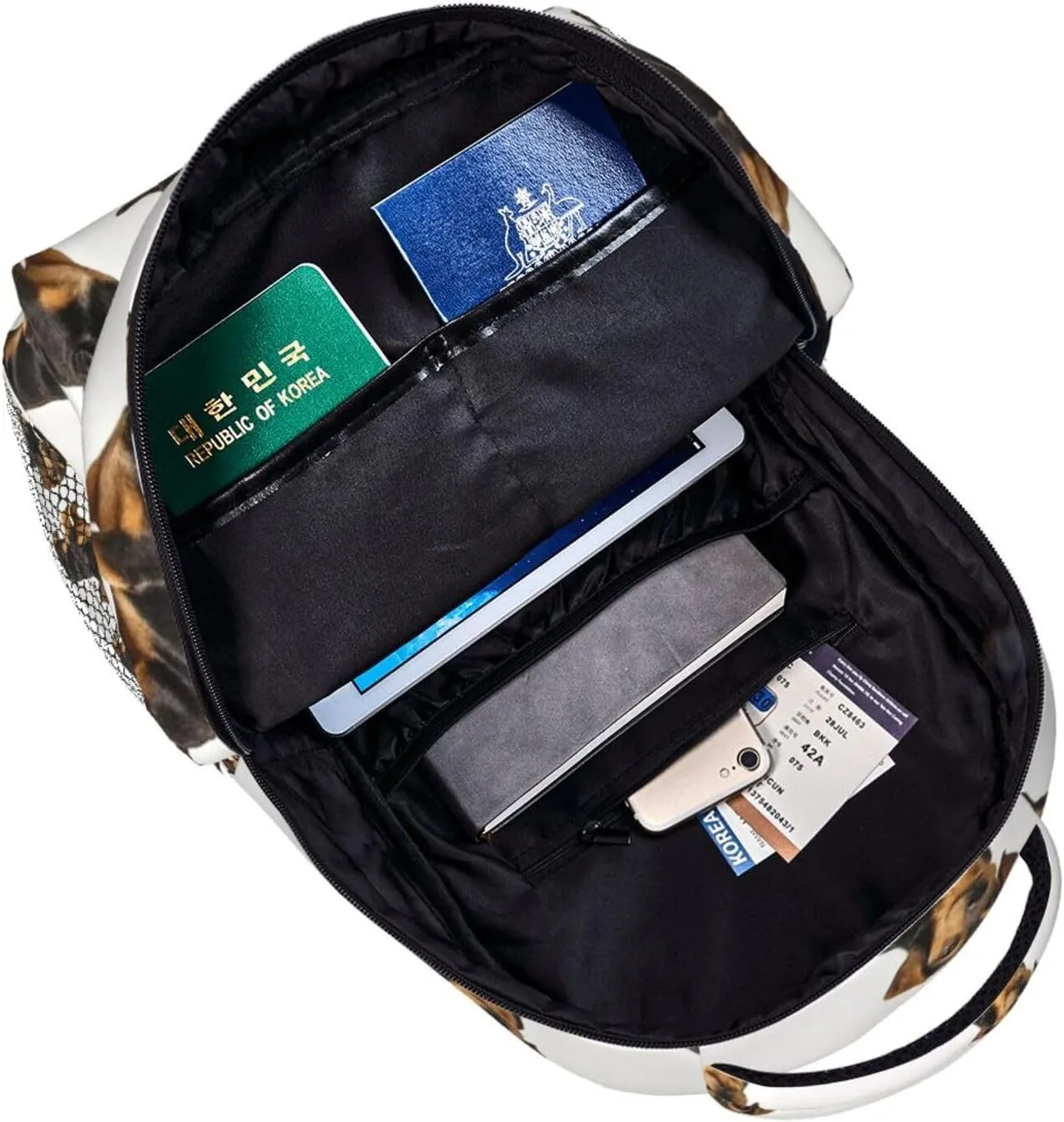 Trekking Work Running - Big Capacity dairy plow salon blaze Multipurpose Anti-Theft Bookbag, Crazy Pet Dog Art Business Computer Bag Lightweight Daypack Backpack for 