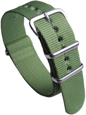Trendy Sports Watch Strap Seamless Nylon Watch Strap Polished Silver bee Buckle Watch Strap 