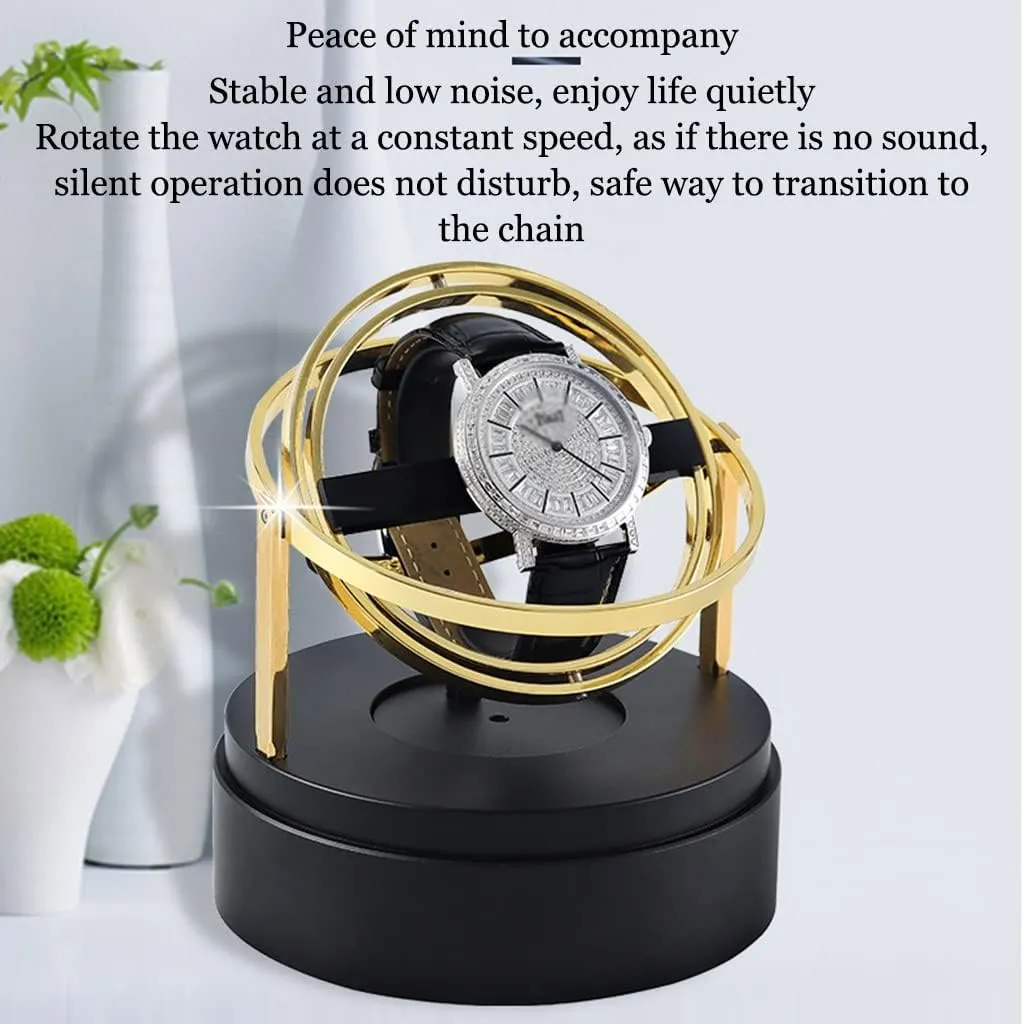 Turner, Watch Storage Box, Single girder Watch Position Creative Metal Rotation Placer (Color : Black, Size : 12x12x18cm) (Black 12x12x18cm) Mechanical Watch Household Automatic Watch 