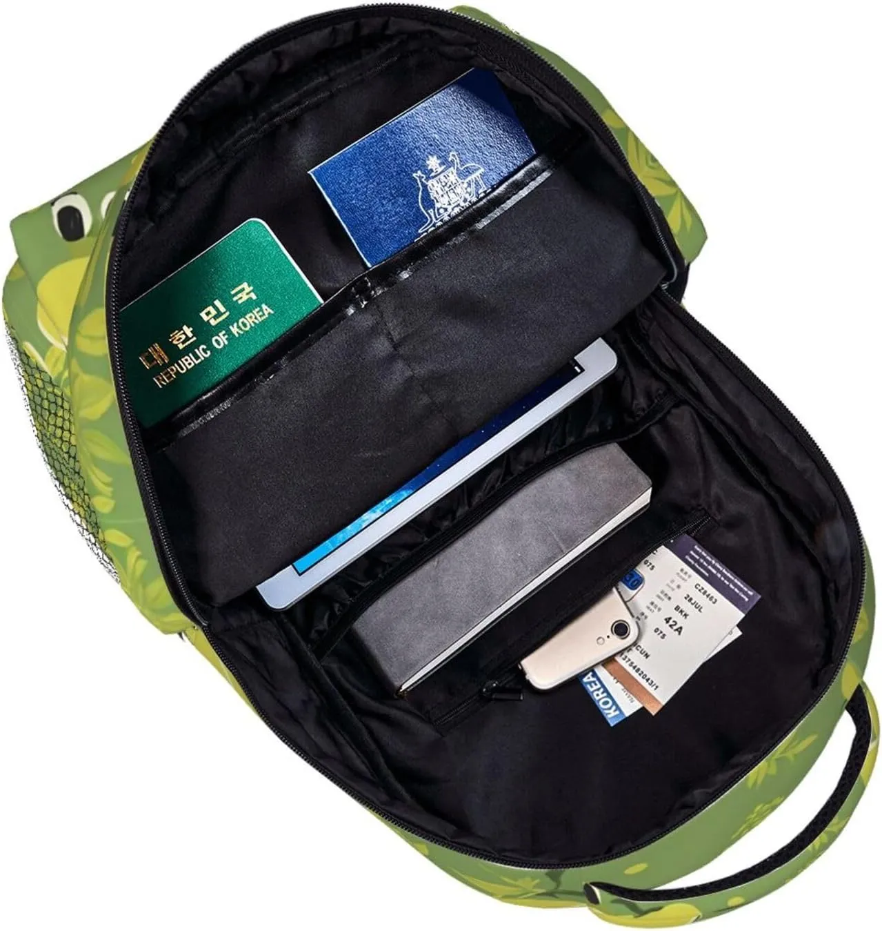 understate Large Capacity Carry On Bag With Padded Straps for Sports Work Walking Cycling Men Women Lightweight Cute Frog Pattern Backpack 