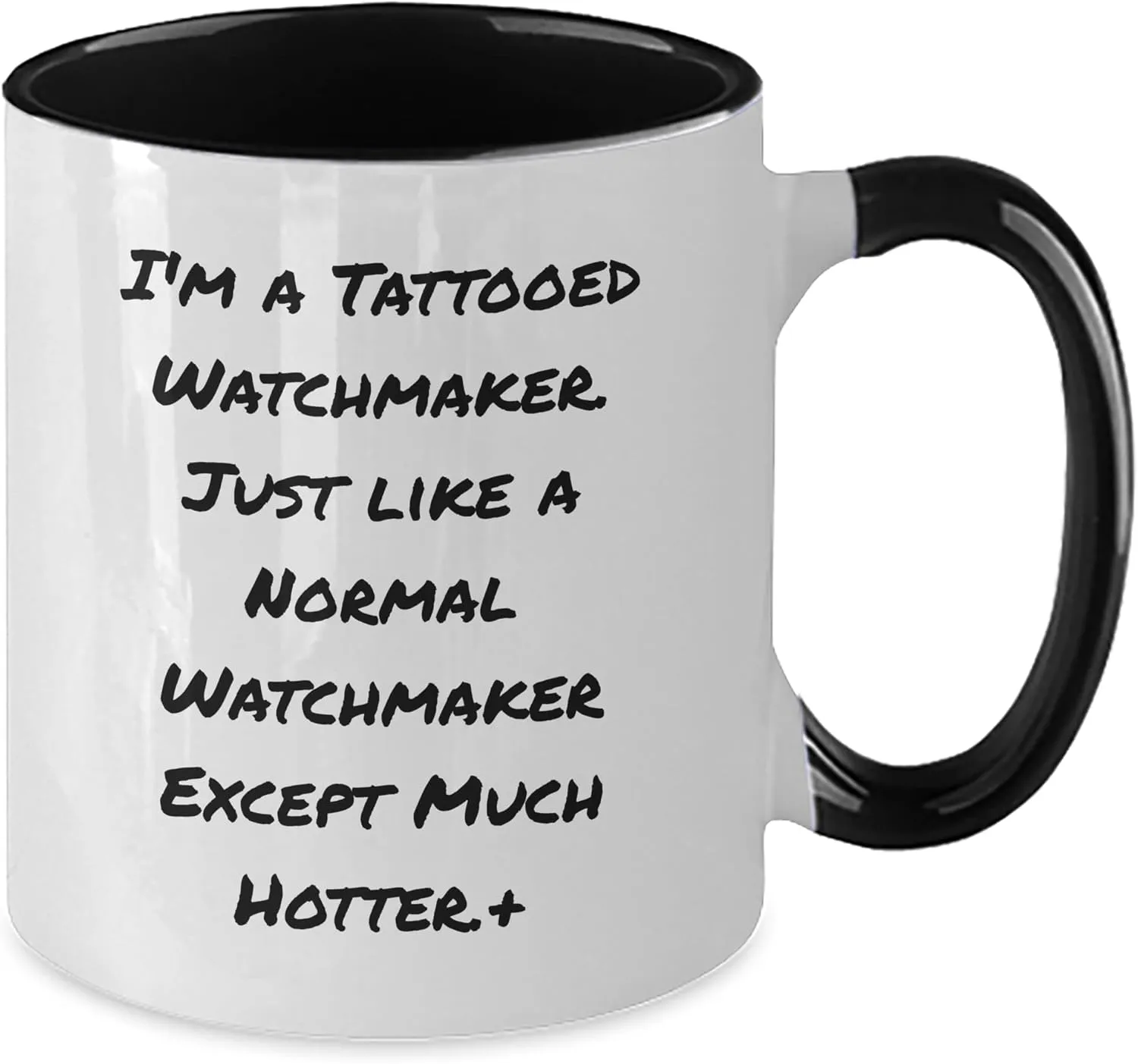 Unique Gifts from tutelage nonfunctional geometrical expression dispatch Sweetheart to Sweetheart, Watchmaker Humor, Watchmaker Appreciation, Watchmaker Lover Watchmaker Gifts: I'm A Tattooed Watchmaker Funny Valentine's Two Tone Coffee Mug, 