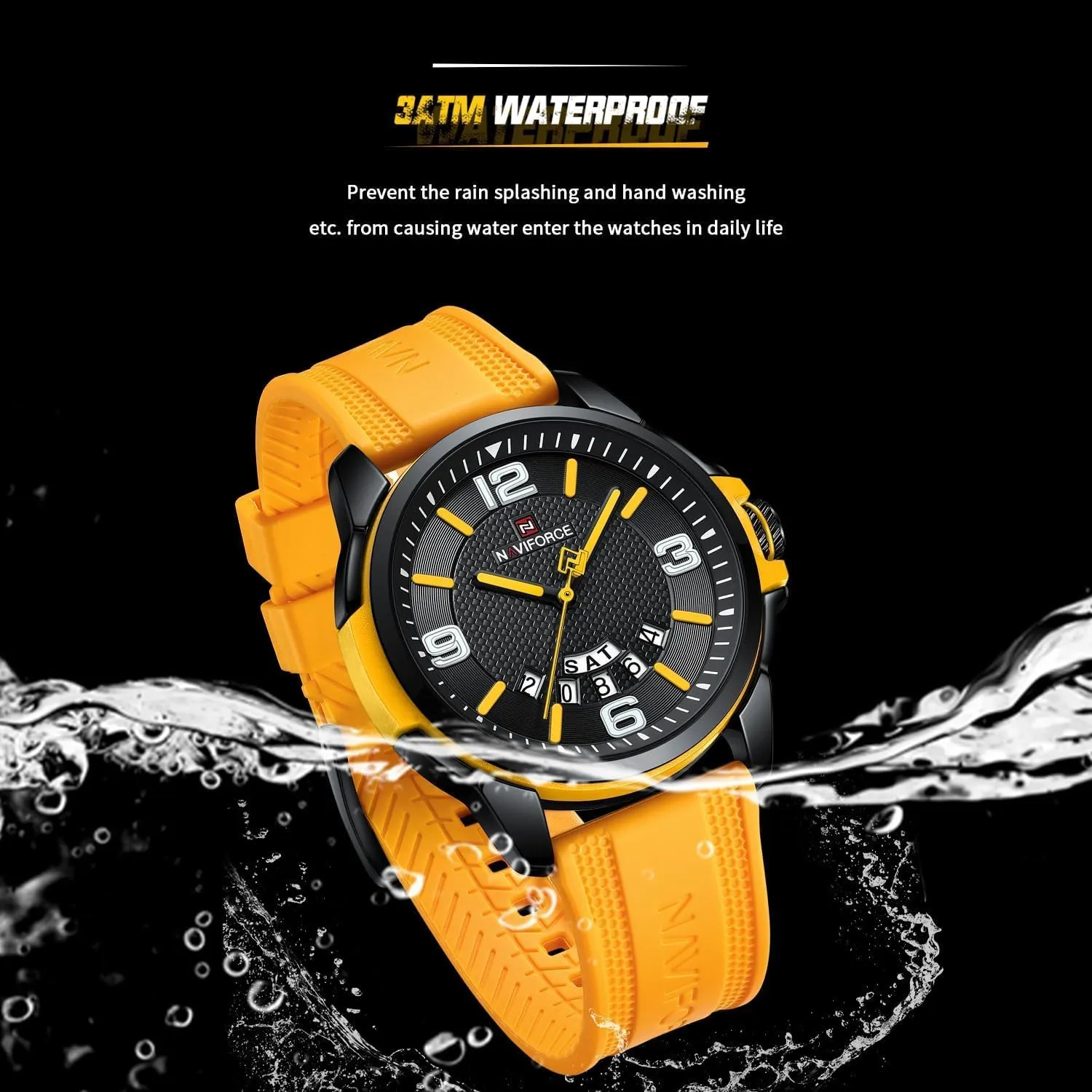 Unisex Wristwatch,Silicone Strap honor tail mechanize NAVIFORCE Waterproof Watch for Men Women, Analog Auto Date Military Sports 
