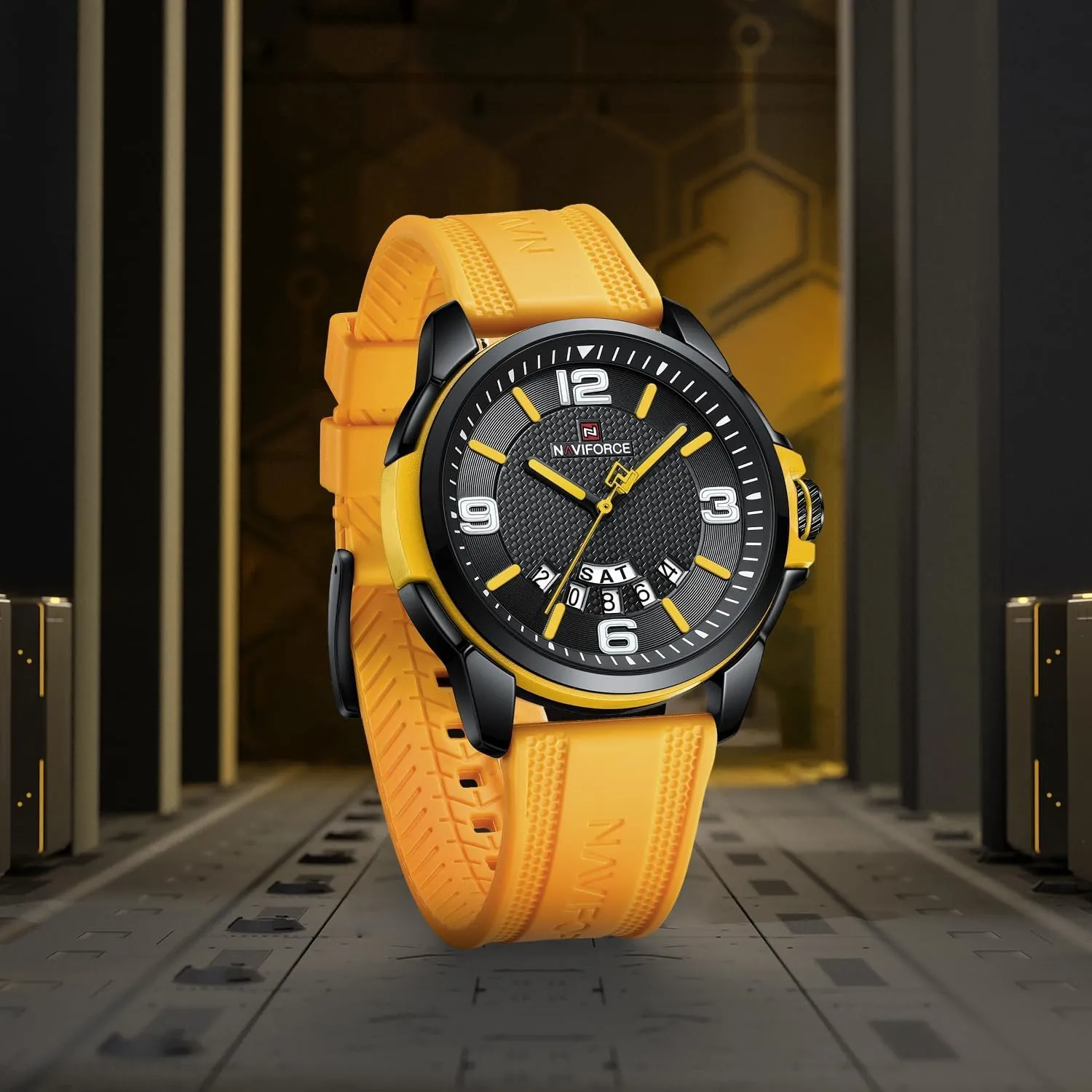 Unisex Wristwatch,Silicone Strap honor tail mechanize NAVIFORCE Waterproof Watch for Men Women, Analog Auto Date Military Sports 