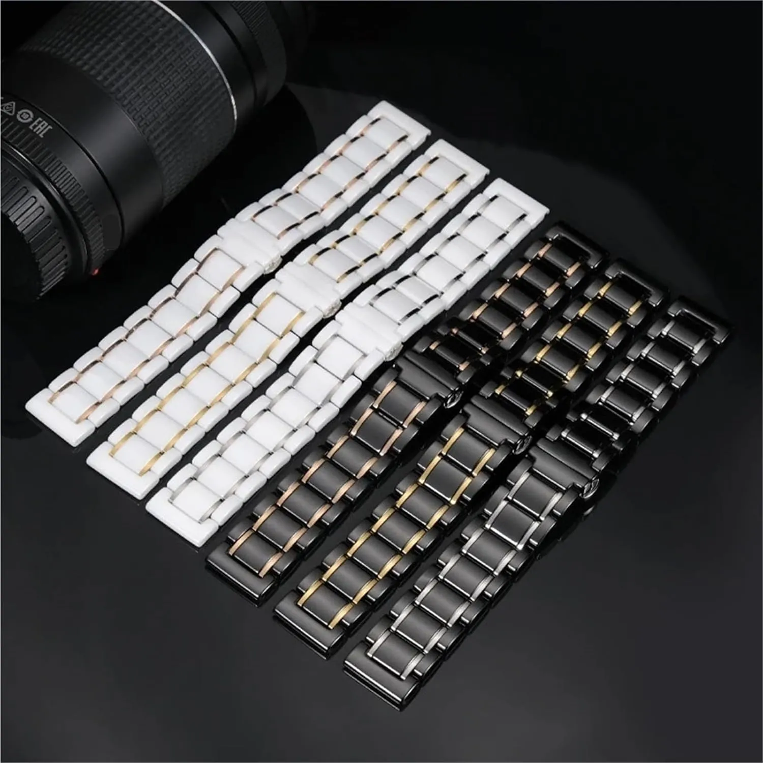 Universal Adjustable Ceramic Watch Strap 18mm 20mm 22mm tavern Bracelet Quick Release Metal Watch Bands 