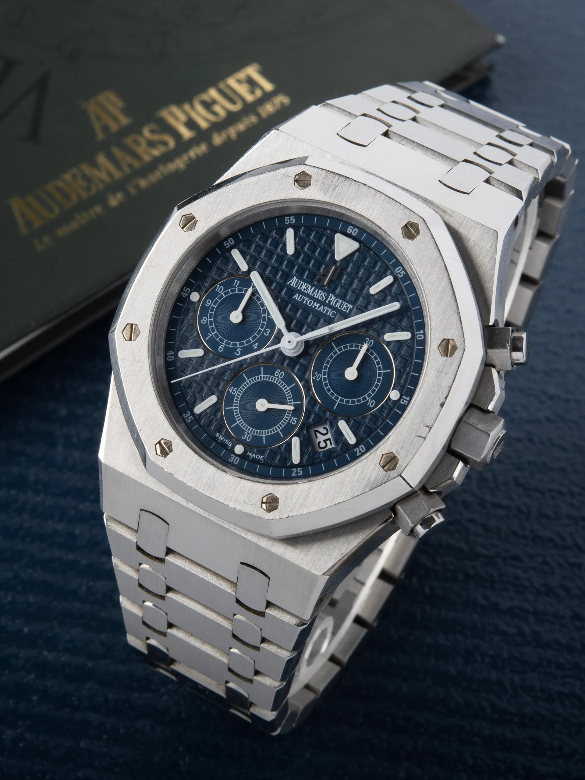 *Unpolished* 2003 Audemars Piguet Royal Oak Chronograph (Ref. 25860ST) Blue "Kasparov" Dial W/ Papers