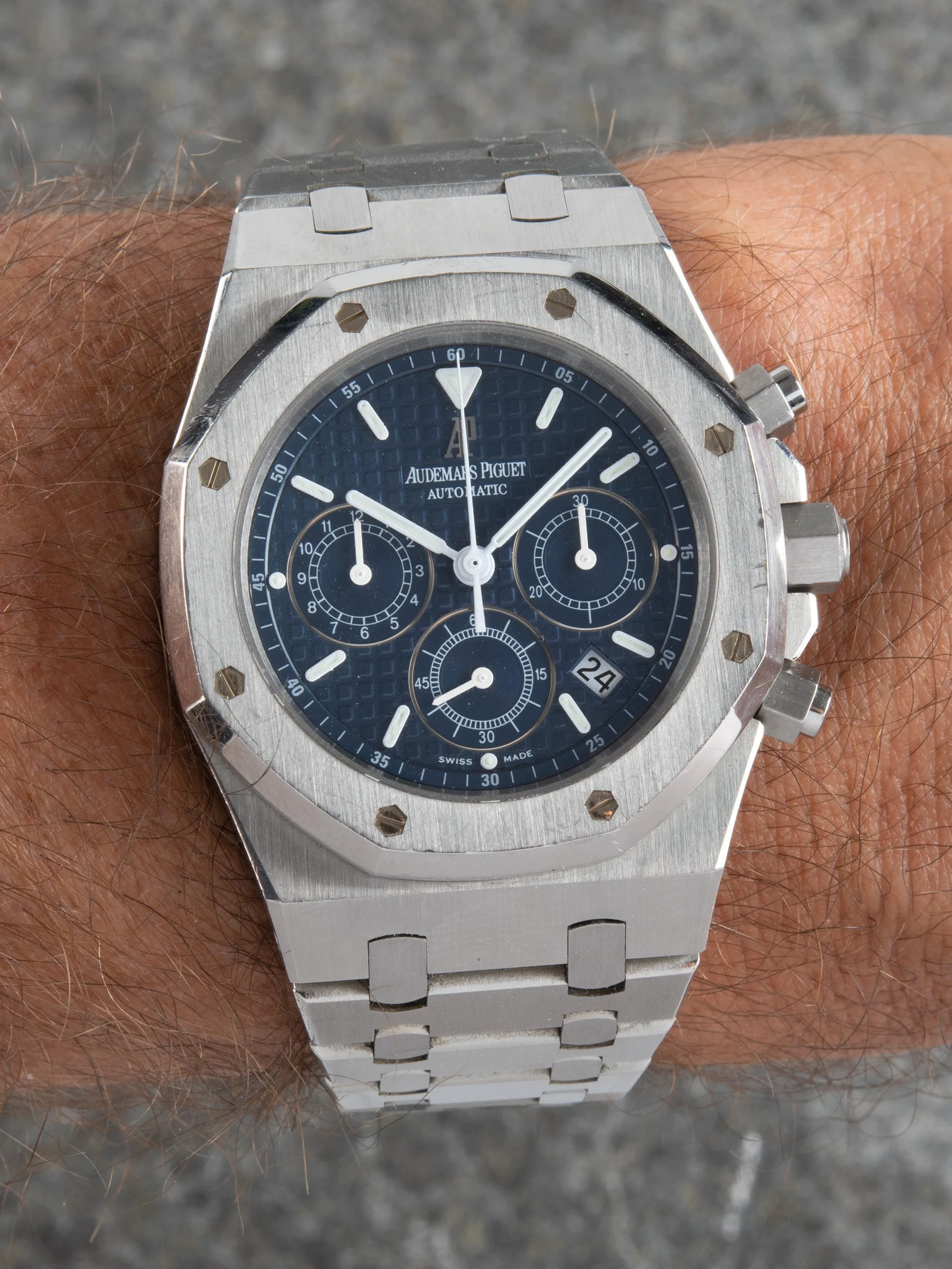 *Unpolished* 2003 Audemars Piguet Royal Oak Chronograph (Ref. 25860ST) Blue "Kasparov" Dial W/ Papers