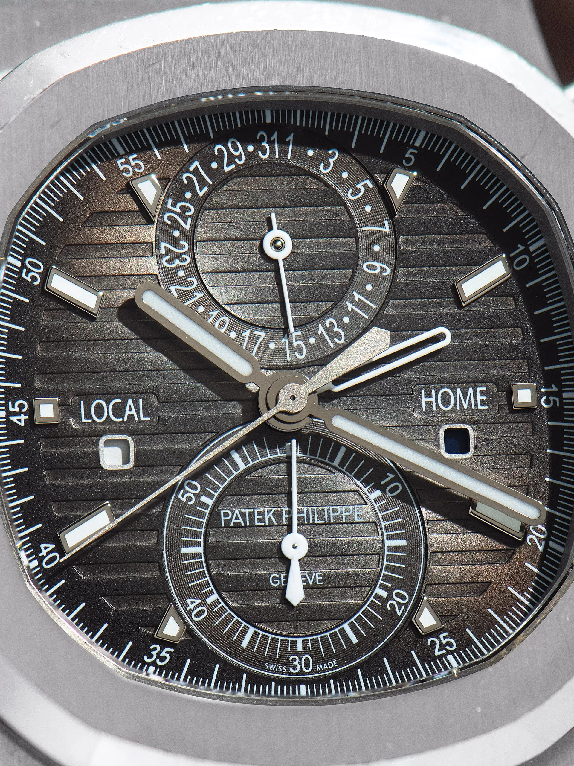 *Unpolished* 2019 Patek Philippe Nautilus Travel-Time Chronograph (Ref. 5990/1A) Grey Dial W/ Full Set