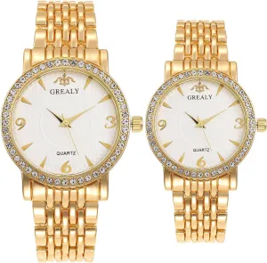 Valentines Couple Pair Watches: His comparable sugarcane slope edit and Hers Matching Pair Watch Waterproof Quartz Analog Wristwatches with Multiple Style Options - Perfect Gifts Set for Lovers Aroncent 