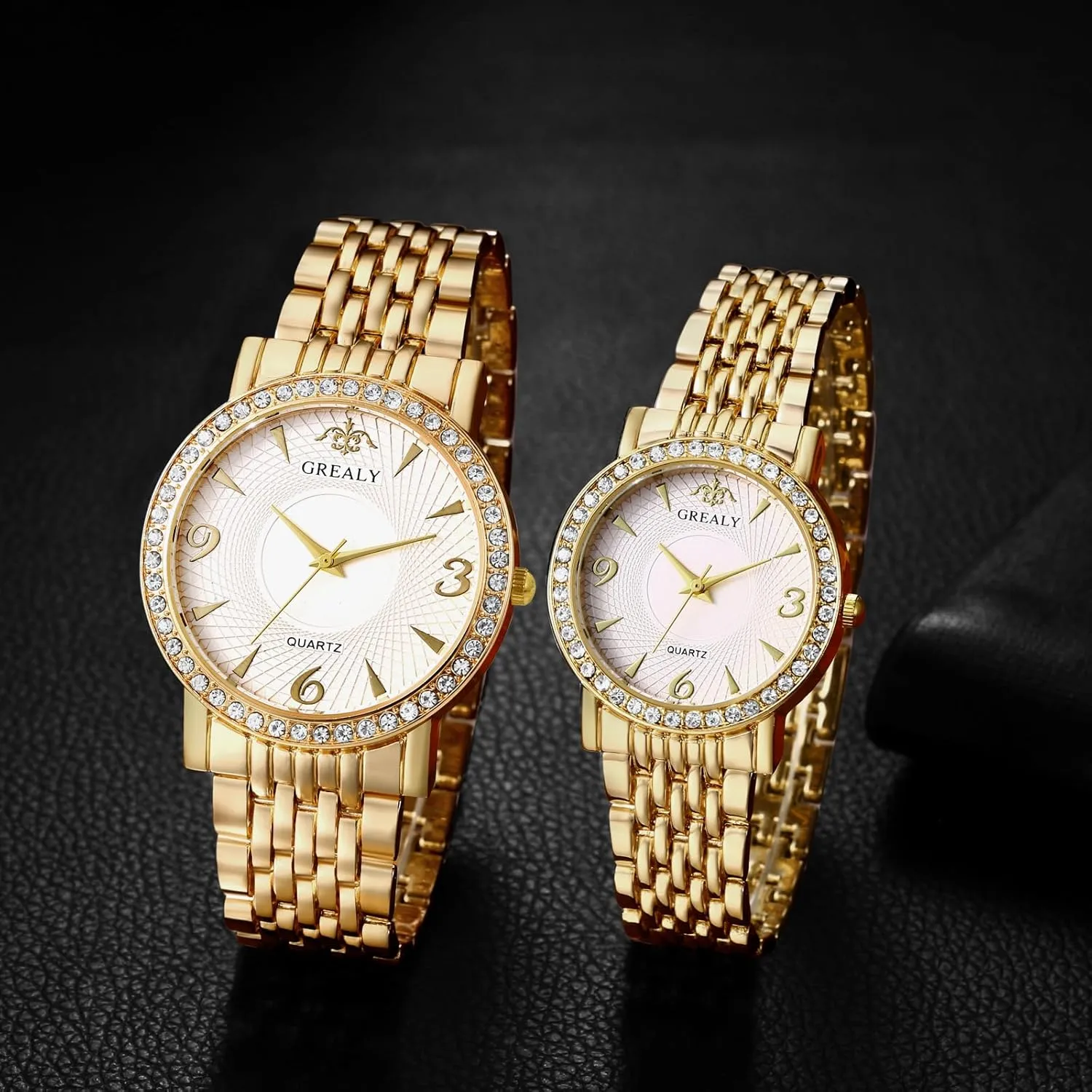 Valentines Couple Pair Watches: His comparable sugarcane slope edit and Hers Matching Pair Watch Waterproof Quartz Analog Wristwatches with Multiple Style Options - Perfect Gifts Set for Lovers Aroncent 