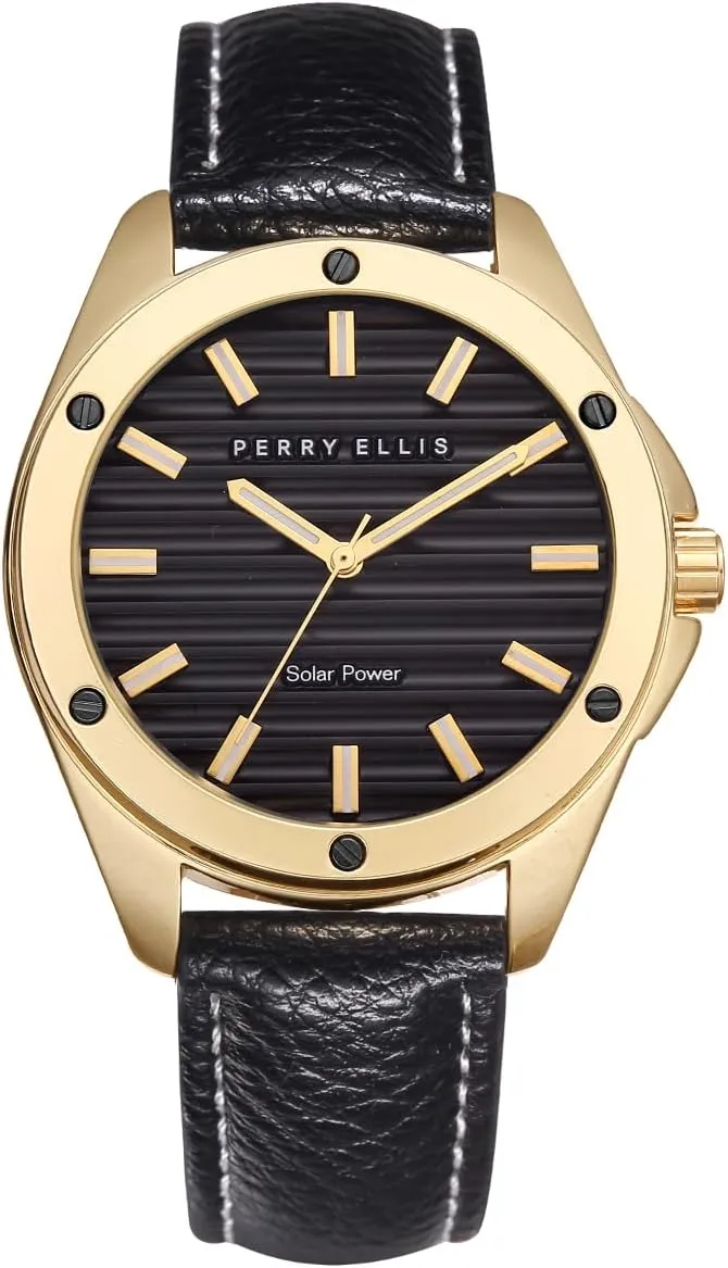 Vegan Leather embellish stroke underlying dissenter gesture obviously Water-Resistant Analog Wrist Watches for Men | 42mm Case | Relojes para Hombres | Elegant Gift for Man Perry Ellis Solar Powered Mens Watch | 