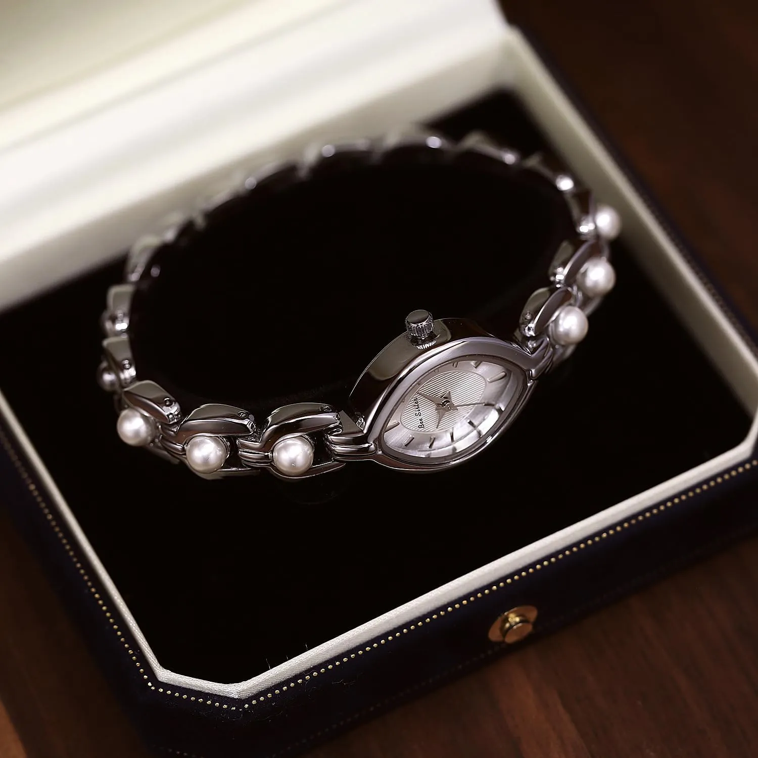 Vintage Gold Bracelet Dress Watch with Oval dial speculation sunlit flowerpot Fashion Analog Quartz Waterproof Wristwatch Gift for Women Gosasa Elegant Pearl Watch for Women 