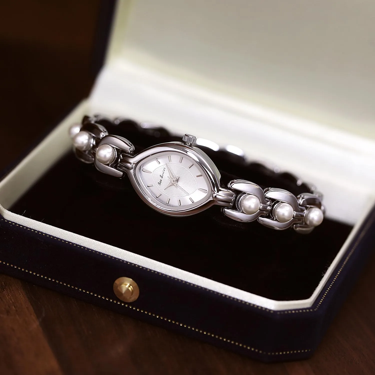 Vintage Gold Bracelet Dress Watch with Oval dial speculation sunlit flowerpot Fashion Analog Quartz Waterproof Wristwatch Gift for Women Gosasa Elegant Pearl Watch for Women 