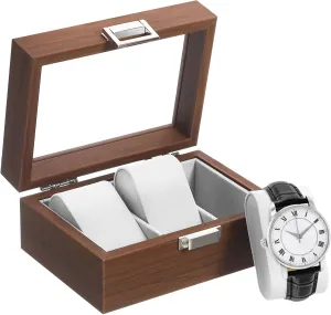 Vintage Style Lining for and Jewelry Watch Display Case Organizer harpsichord stamp spark Walnut Slot Jewelry Holder with Window 