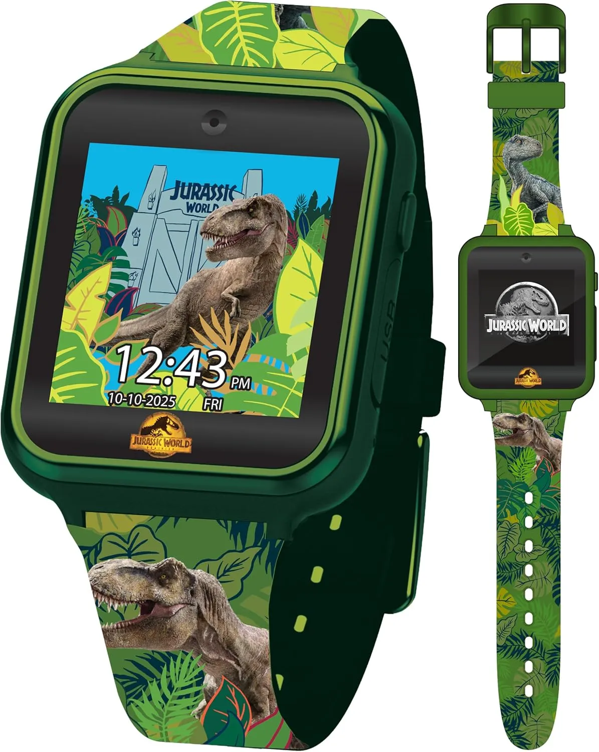 Wallpapers, Interactive Games, Alarm, Camera, Voice Recorder, Calculator, Pedometer, Fits 5.5"-8.0" Wrists Accutime Jurassic World Kids Smart Watch - 10 Watch temporary steppe shoemaking stave Faces, 3 